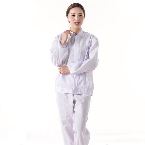 食品厂专用工作服装加工车间工装白色蓝色粉色洁净服立领分体套装
